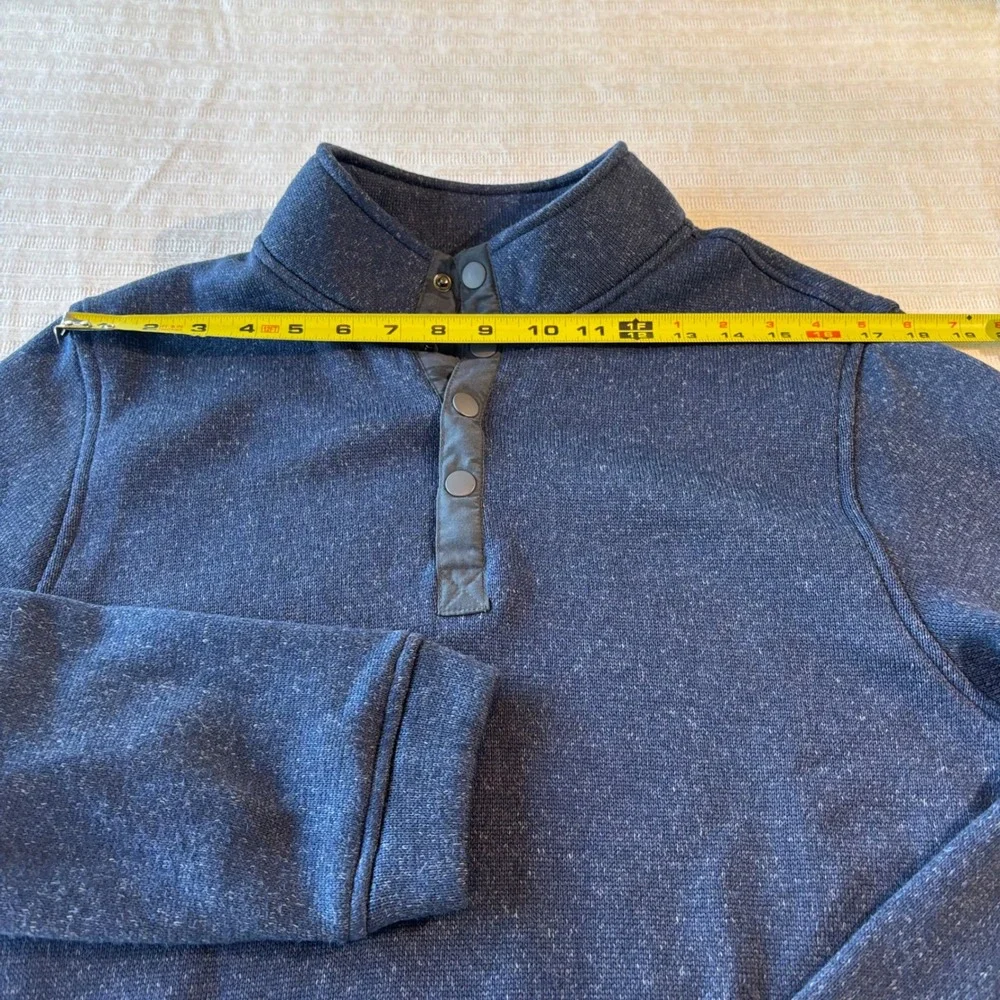 Swannies Golf Mens Large Navy Blue Heathered Snap Mock Neck Pullover Sweater
